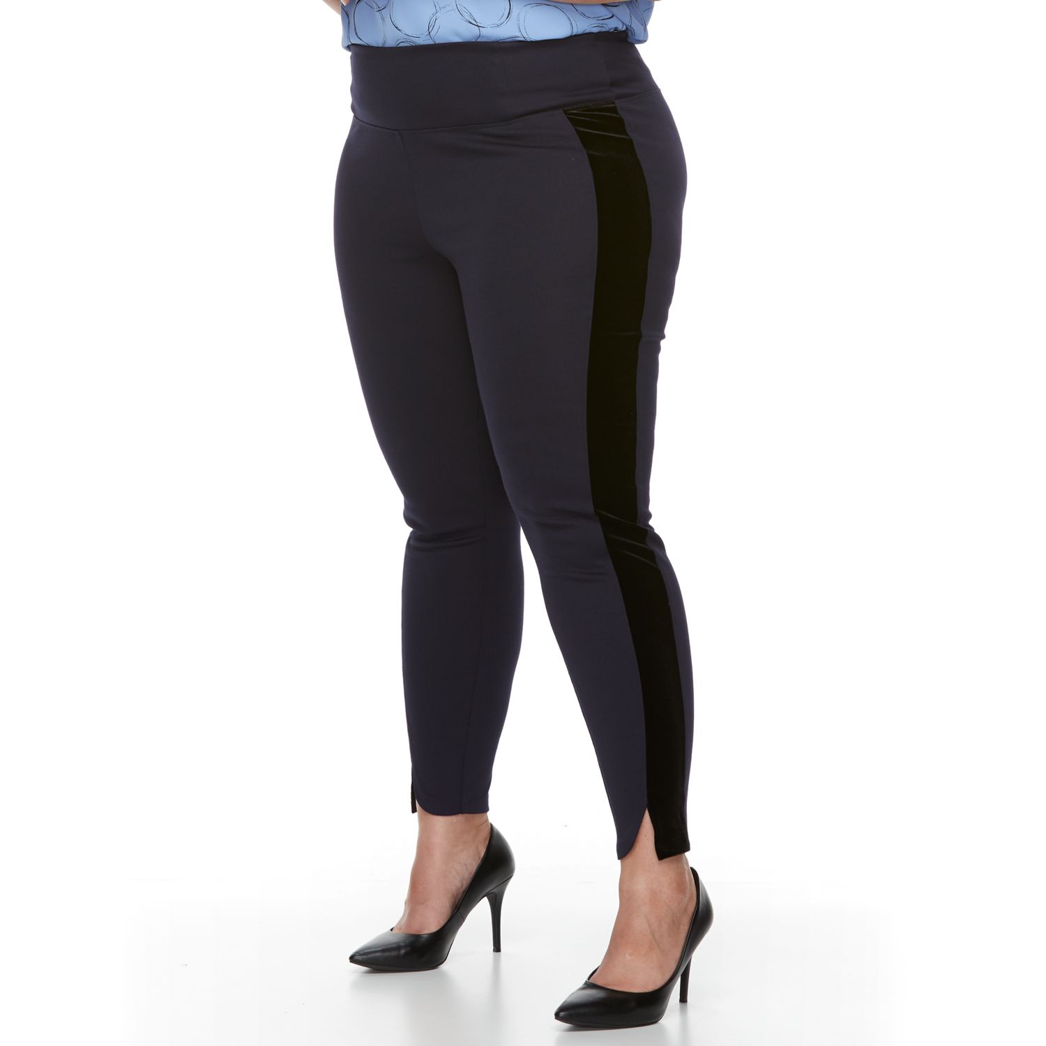 plus size tuxedo stripe pants