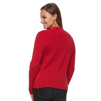 Women's Croft & Barrow® Quilted Zip Sweater Jacket