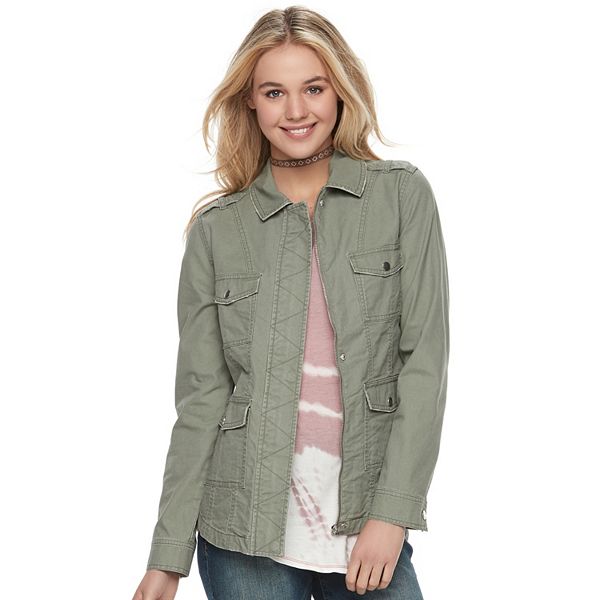 Juniors' Mudd® Twill Utility Jacket