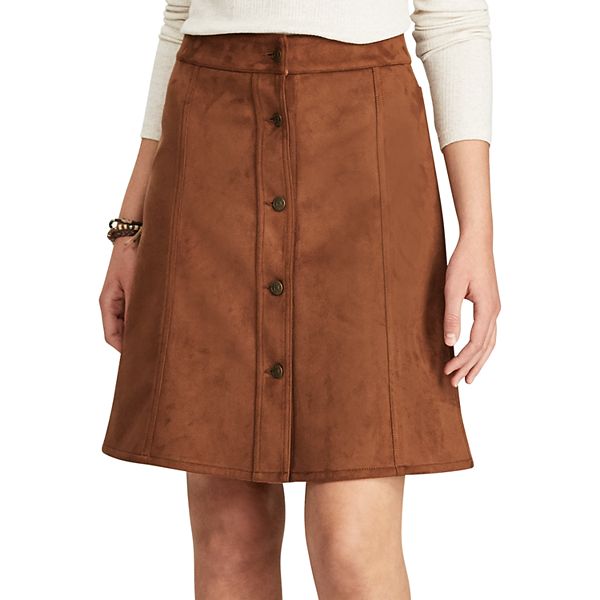 CHAPS Womens Faux Suede Straight Fit Skirt Skirt