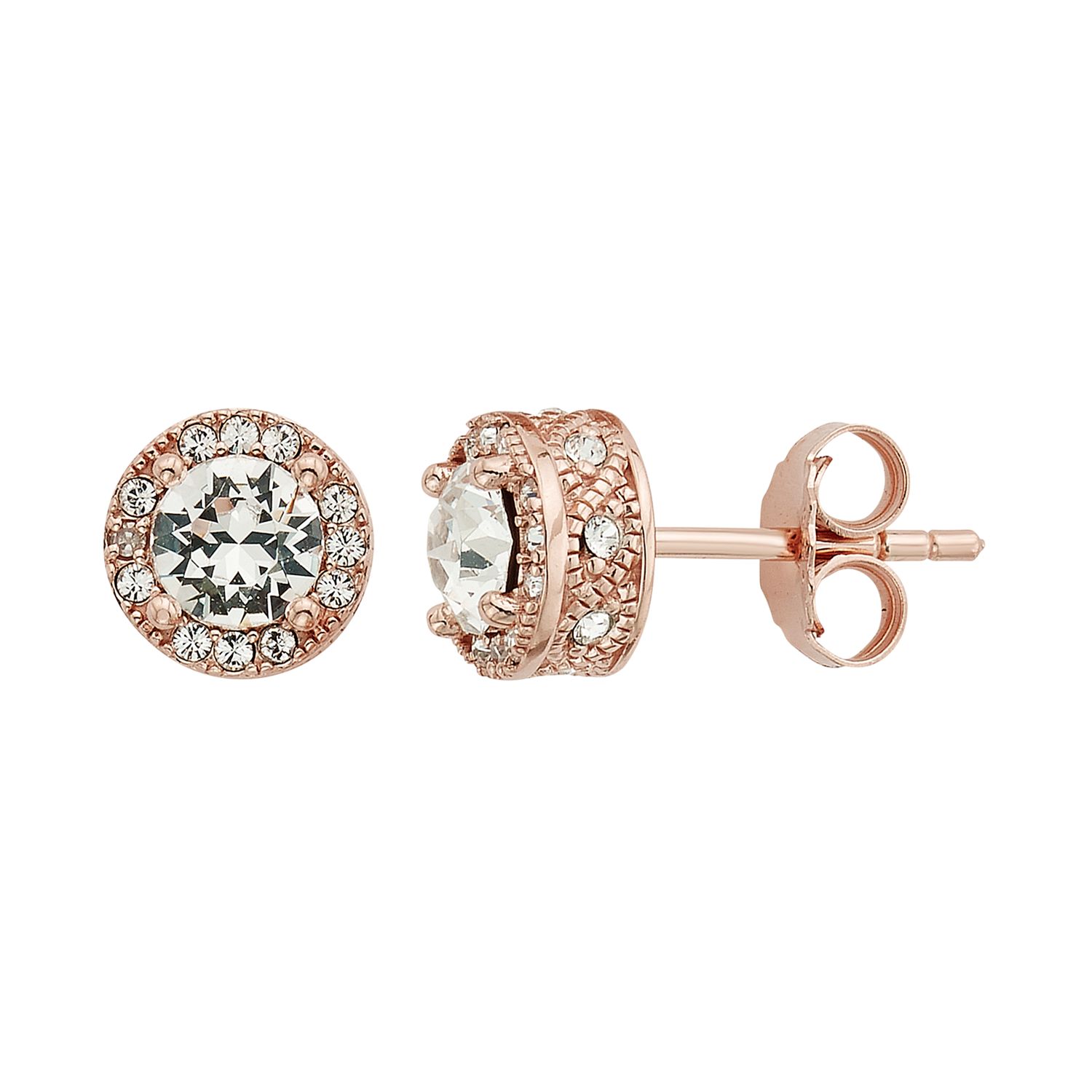 rose gold silver earrings