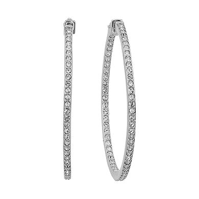 Diamond Splendor Sterling Silver Crystal & Diamond Accent Inside-Out Hoop Earrings