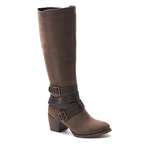 sonoma goods for life spotted women's high heel combat boots