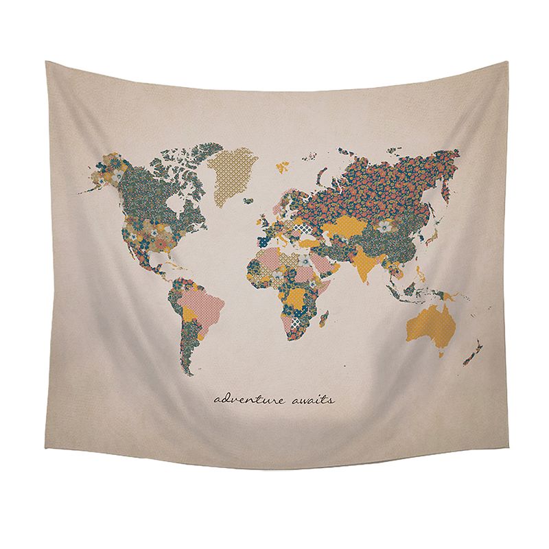Stratton Home Decor Adventure Awaits Map Wall Tapestry, Multicolor