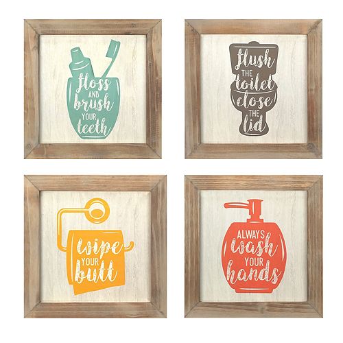 Stratton Home Decor  Bathroom  Wall  Decor  4 piece Set