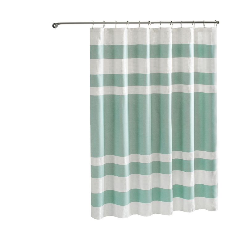 Madison Park Spa Waffle 3M Water Repellent Shower Curtain, Turquoise/Blue, 