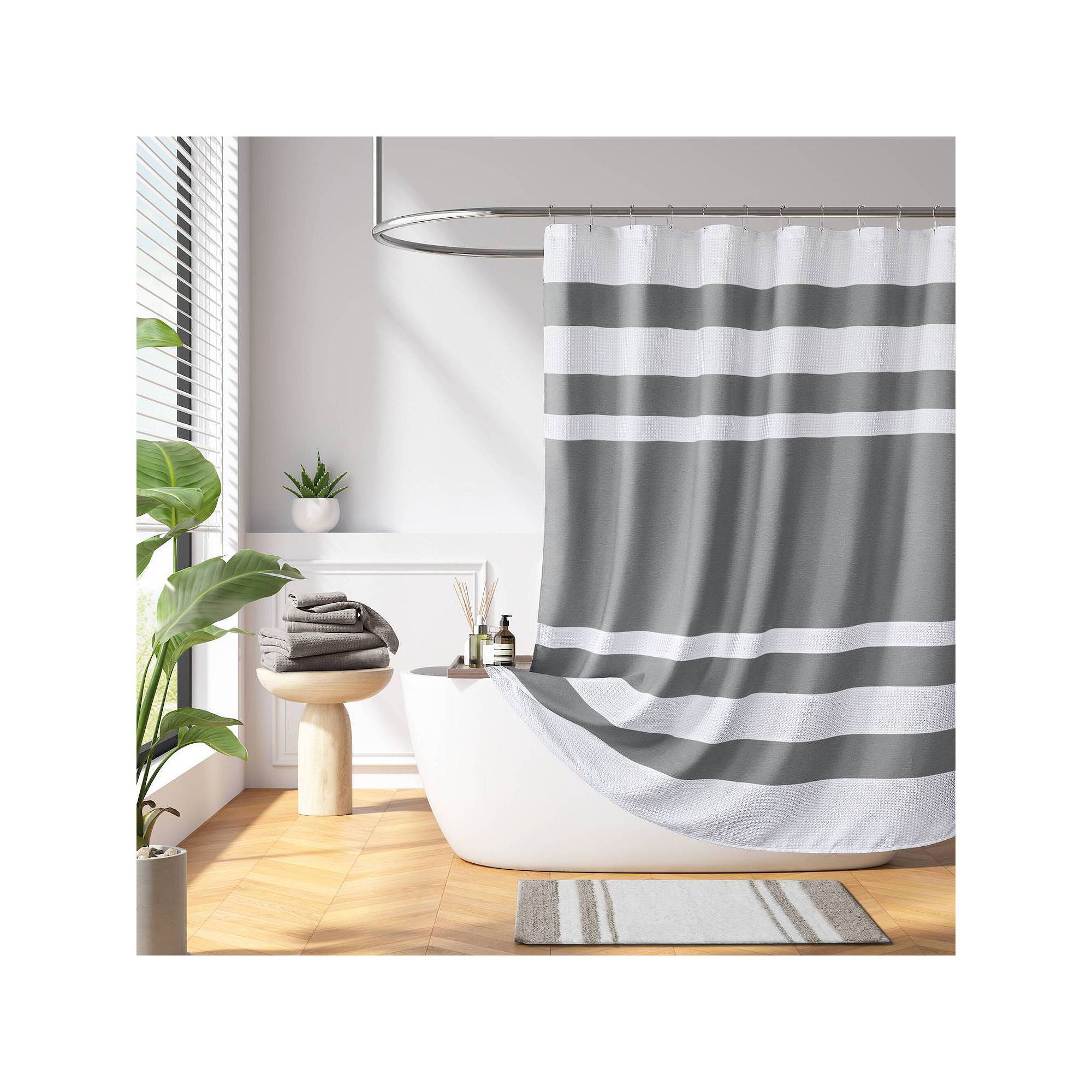 Madison Park Spa Waffle 3M Water Repellent Shower Curtain, Size: 108X72, Gr