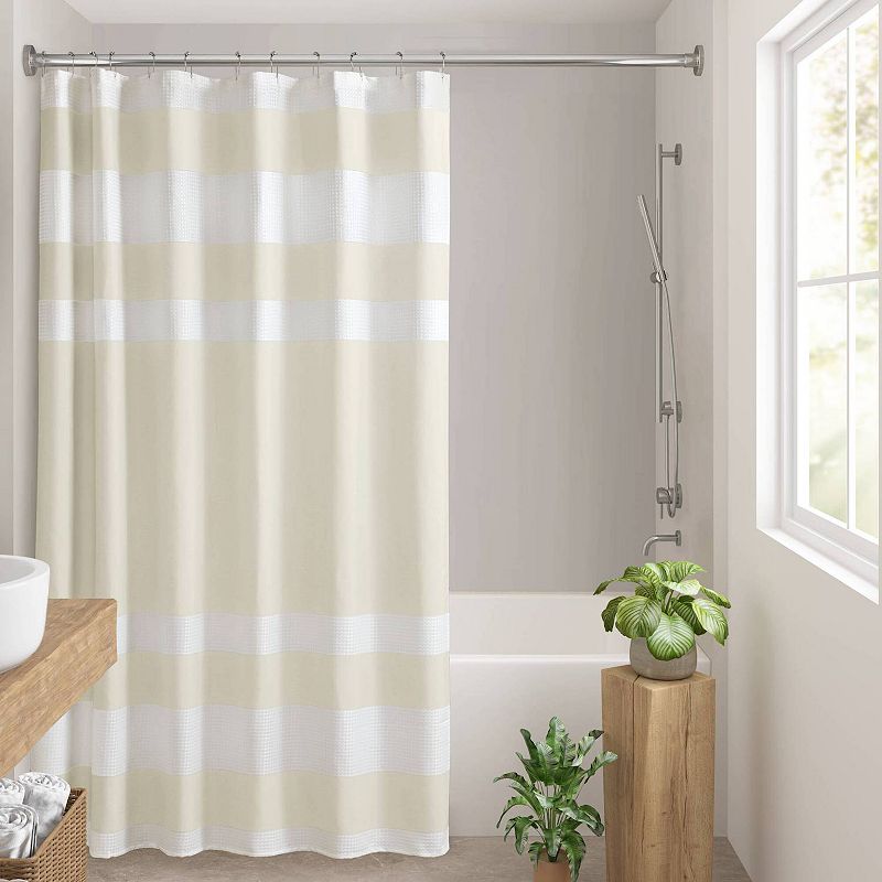 UPC 022164478006 product image for Madison Park Spa Waffle 3M Water Repellent Shower Curtain, Size: 72X84, Ivory | upcitemdb.com