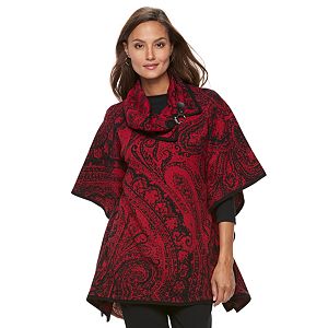 Women's Dana Buchman Patterned Turtleneck Poncho