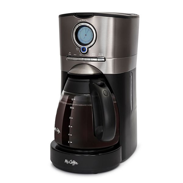 12-Cup Black and Stainless Steel Programmable Drip Coffee Maker