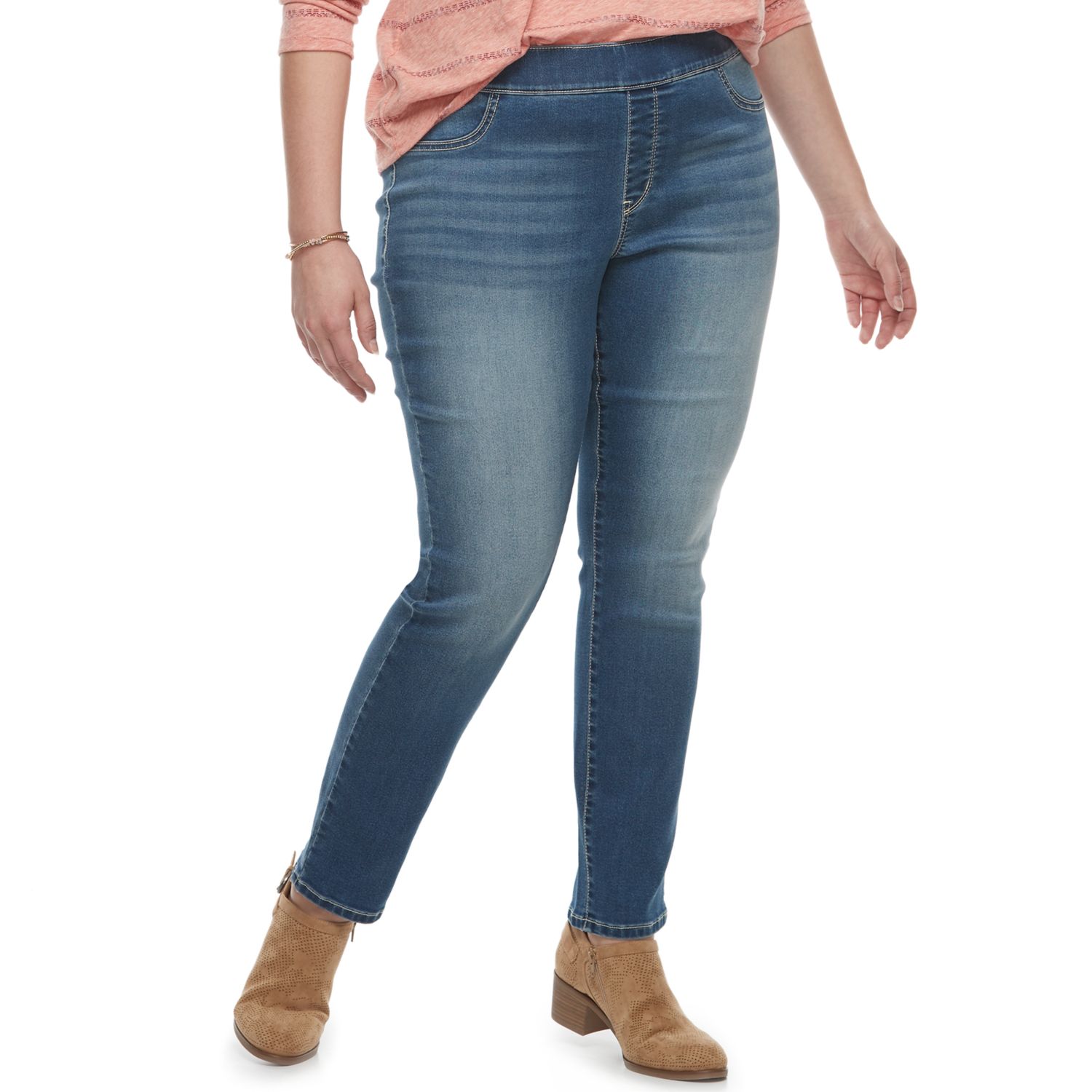 plus size pull on jeans with pockets