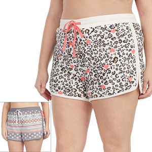 Plus Size Cuddl Duds Pajamas: Under the Mistletoe 2-pack Boxer Shorts Set