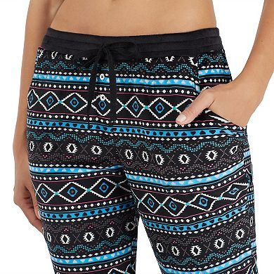 Women's Cuddl Duds Pajamas: Wake Up Call Sleep Top, Banded Bottom Sleep Pants Pants & Scarf 3-Piece PJ Set