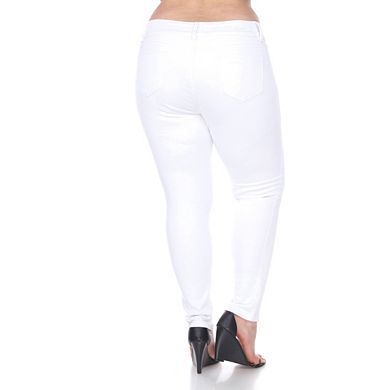 Plus Size White Mark Skinny White Denim Jeans