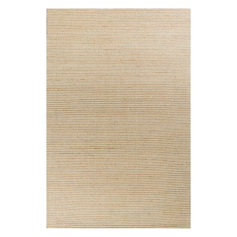 KAS Rugs Mason Solid Wool Blend Rug, White, 6.5X9.5 Ft