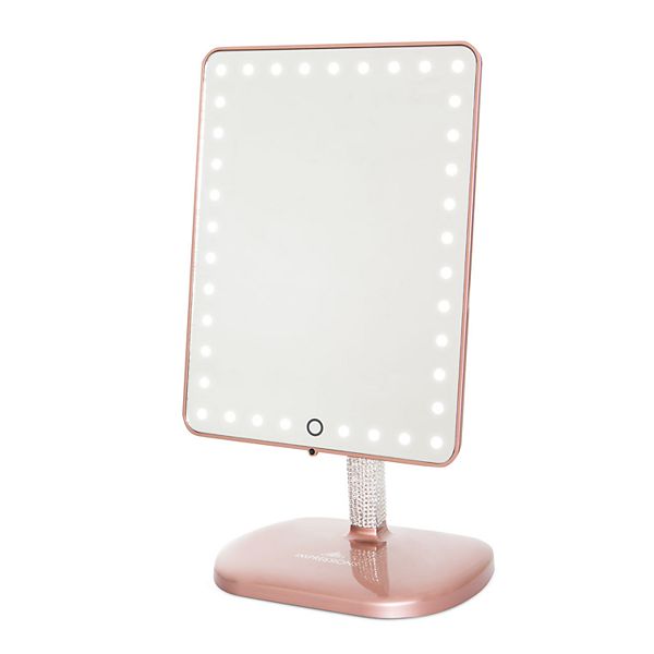 Impressions Vanity Co Touch Pro Led Makeup Mirror With Bluetooth Audio Rose Gold Bling