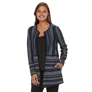 Women's Dana Buchman Striped Collarless Jacket