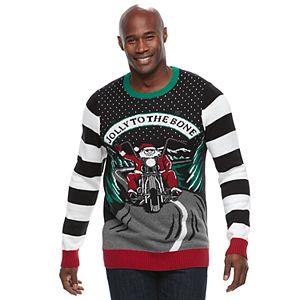 Big & Tall Biker Santa Ugly Christmas Sweater