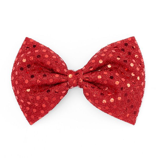 Red Sequin Bow Hair Clip