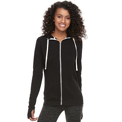 Juniors SO Thumb Hole Zip Up Hoodie