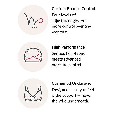 Glamorise Bra: Elite Performance Adjustable Support Underwire High-Impact Sports Bra 9167