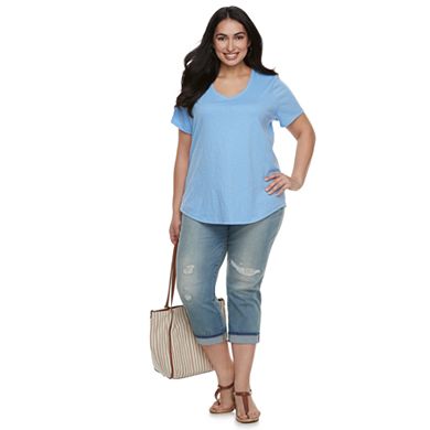Plus Size Sonoma Goods For Life® Essential V-Neck Tee