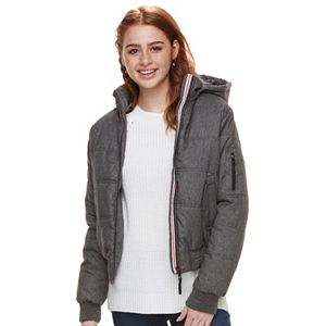 Juniors' Urban Republic Hooded Puffer Bomber Jacket
