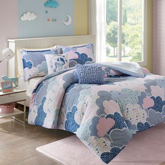 Intelligent Design Bliss Cotton Duvet Cover Set with Throw Pillows