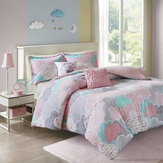 Intelligent Design Bliss Cotton Duvet Cover Set with Throw Pillows