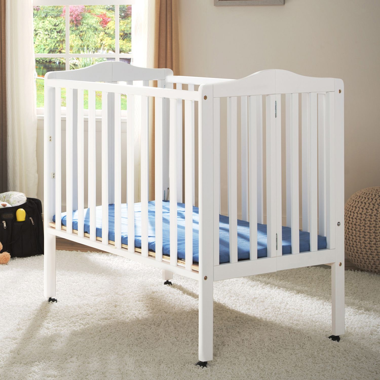 delta children folding portable crib with mattress