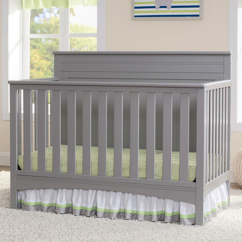 Delta Children Fancy 4-in-1 Convertible Crib, Grey, INFANT