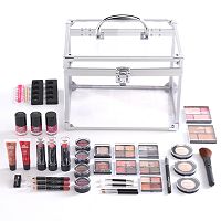 The Color Institute 40-Piece Train Case Color Delights Cosmetics Set