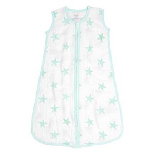 aden by aden + anais Green Stars Muslin Wearable Zip Blanket