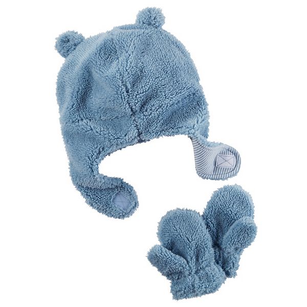 Baby Girl Carter S Plush Velboa Trapper Hat Mittens Set - fuzzy polar bear hood roblox code