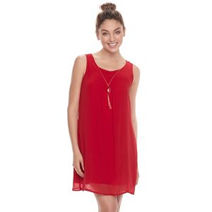 Juniors' Lily Rose Necklace Shift Dress
