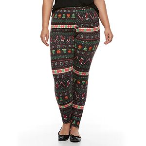 Plus Size French Laundry Christmas Printed Legging
