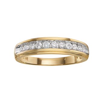 Love Always 14k Gold Two-Tone 3/8 ct T.W. Diamond Wedding Band