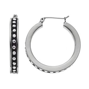 Simply Vera Vera Wang Rhinestone Studded Faux Suede Nickel Free Hoop Earrings