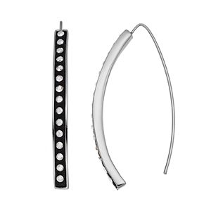 Simply Vera Vera Wang Rhinestone Studded Faux Suede Nickel Free Threader Earrings