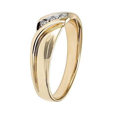 AXL 10k Gold 1/10 Carat T.W. Certified Diamond Men's Wedding Band