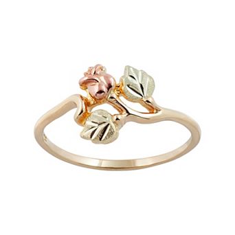 Black Hills Gold Tri Tone Rose Ring
