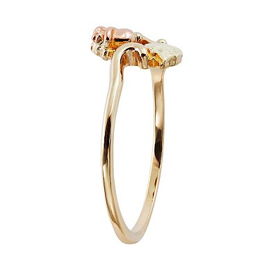 Black Hills Gold Tri Tone Rose Ring