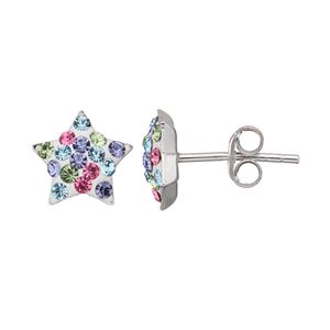 Charming Girl Kids' Sterling Silver Crystal Star Stud Earrings