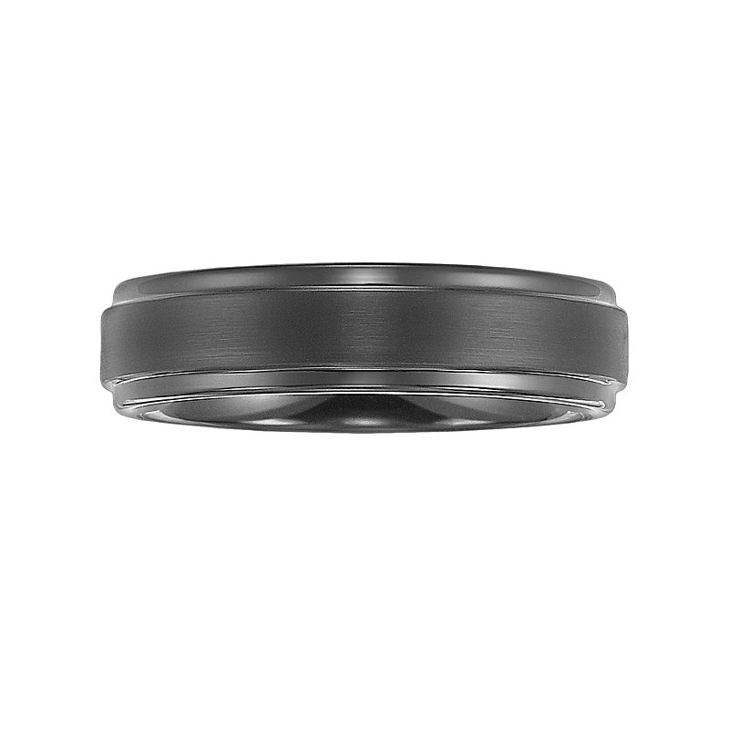 AXL Tungsten Carbide Black Ion Mens Wedding Band, Size: 8.50, Grey