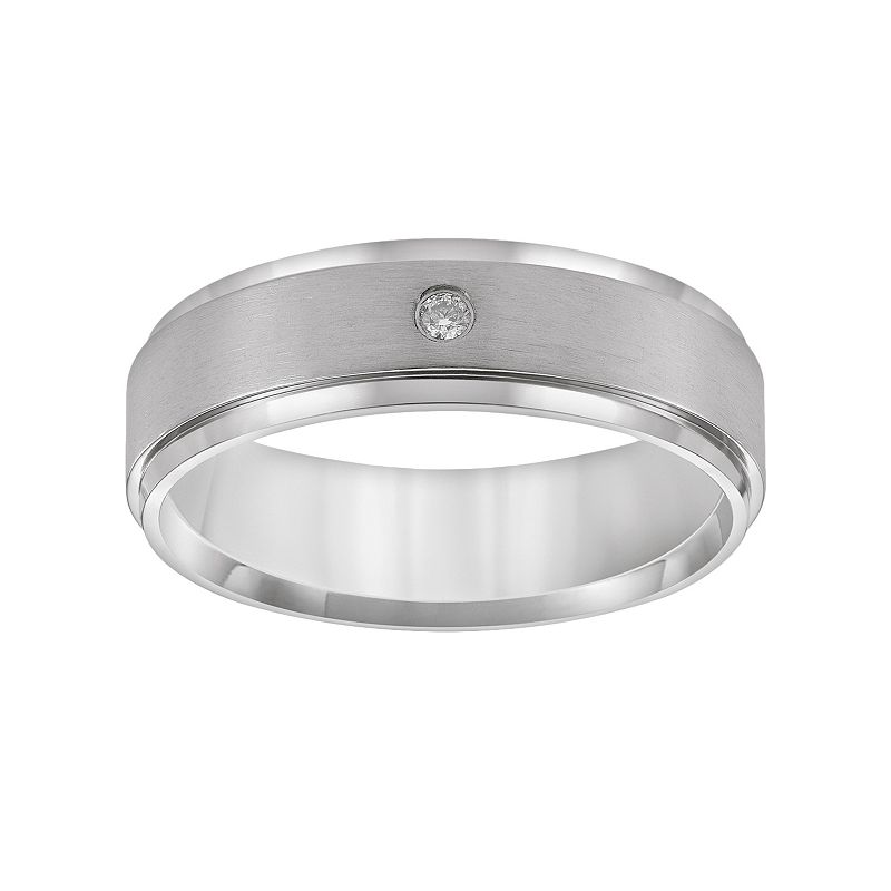 AXL Titanium Diamond Accent Wedding Band, Men's, Size: 9, Grey
