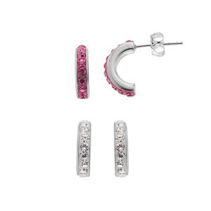 Charming Girl Kids' Crystal Semi-Hoop Earring Set