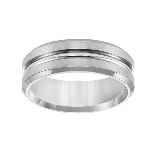 AXL Stainless Steel Groove Men s Wedding Band