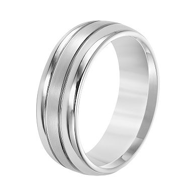 AXL White Tungsten Groove Men's Wedding Band