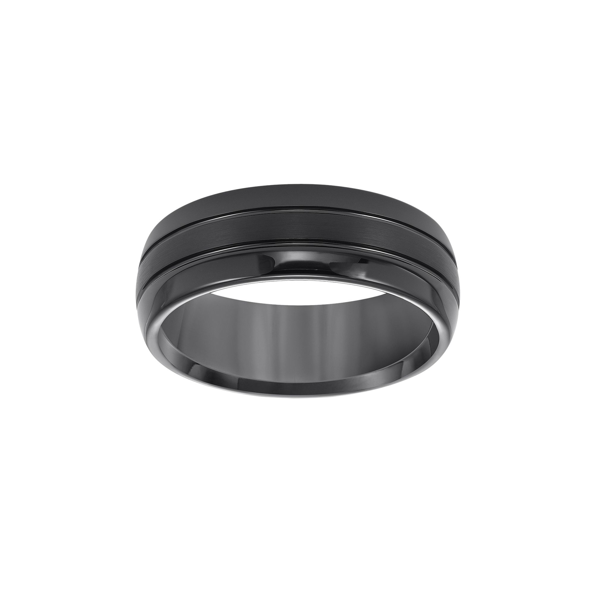 AXL Black Tungsten Groove Mens Wedding Band, Size: 8.50