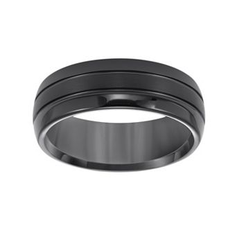 AXL Black Tungsten Groove Men's Wedding Band
